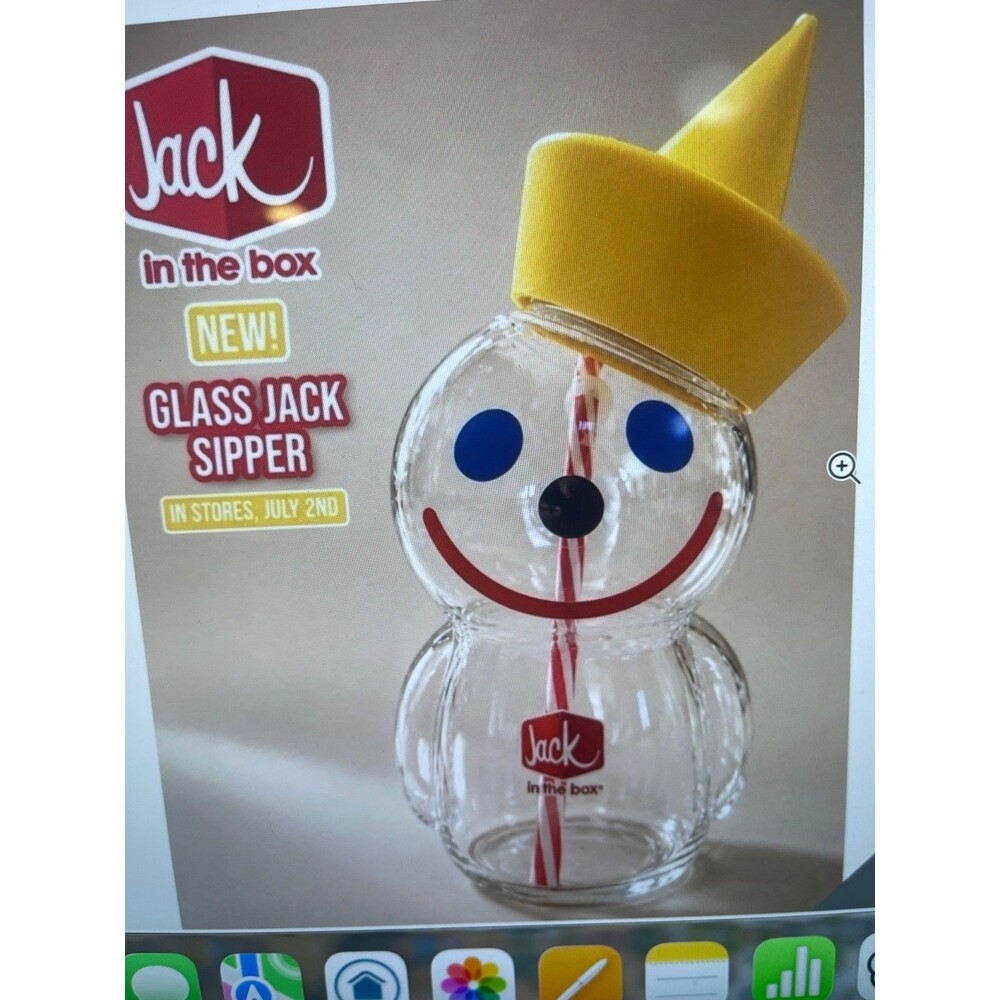 Jack in the Box Glass Sipper Cup Limited Edition 2026  - NEW IN BOX